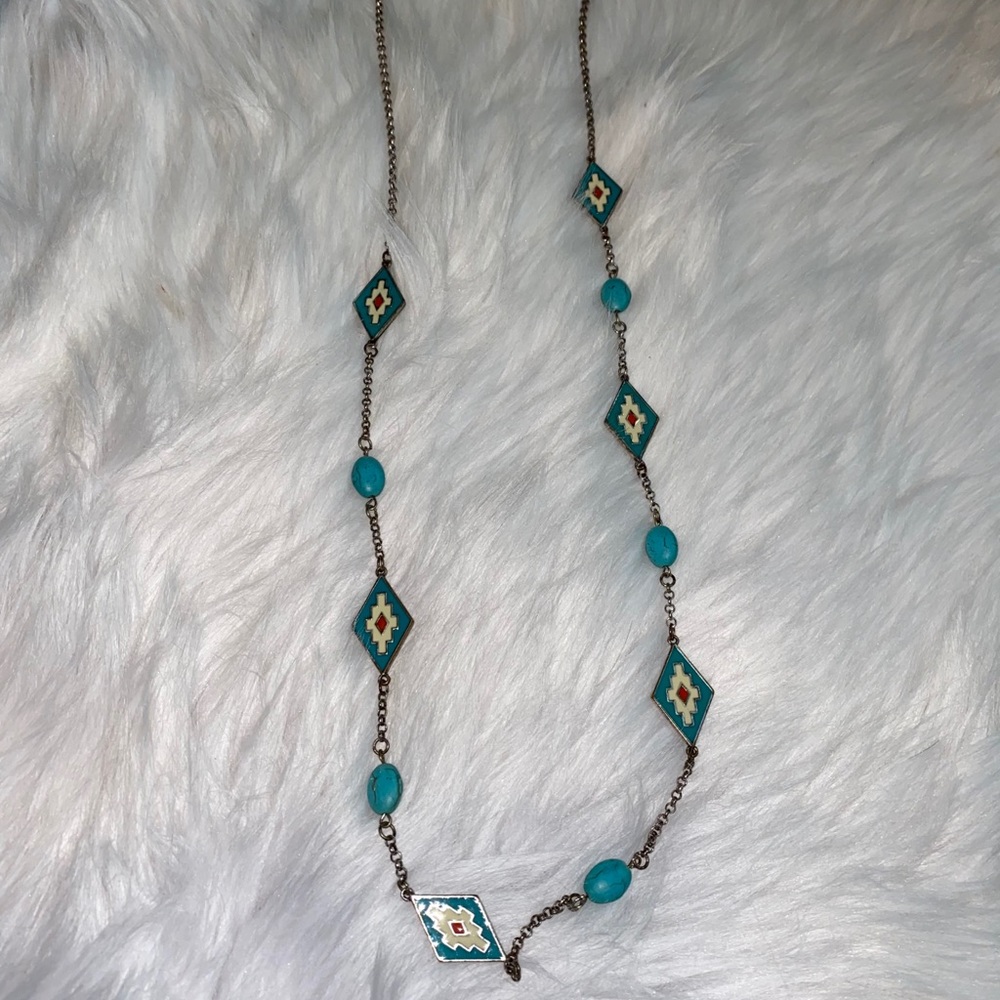 Long turquoise necklace